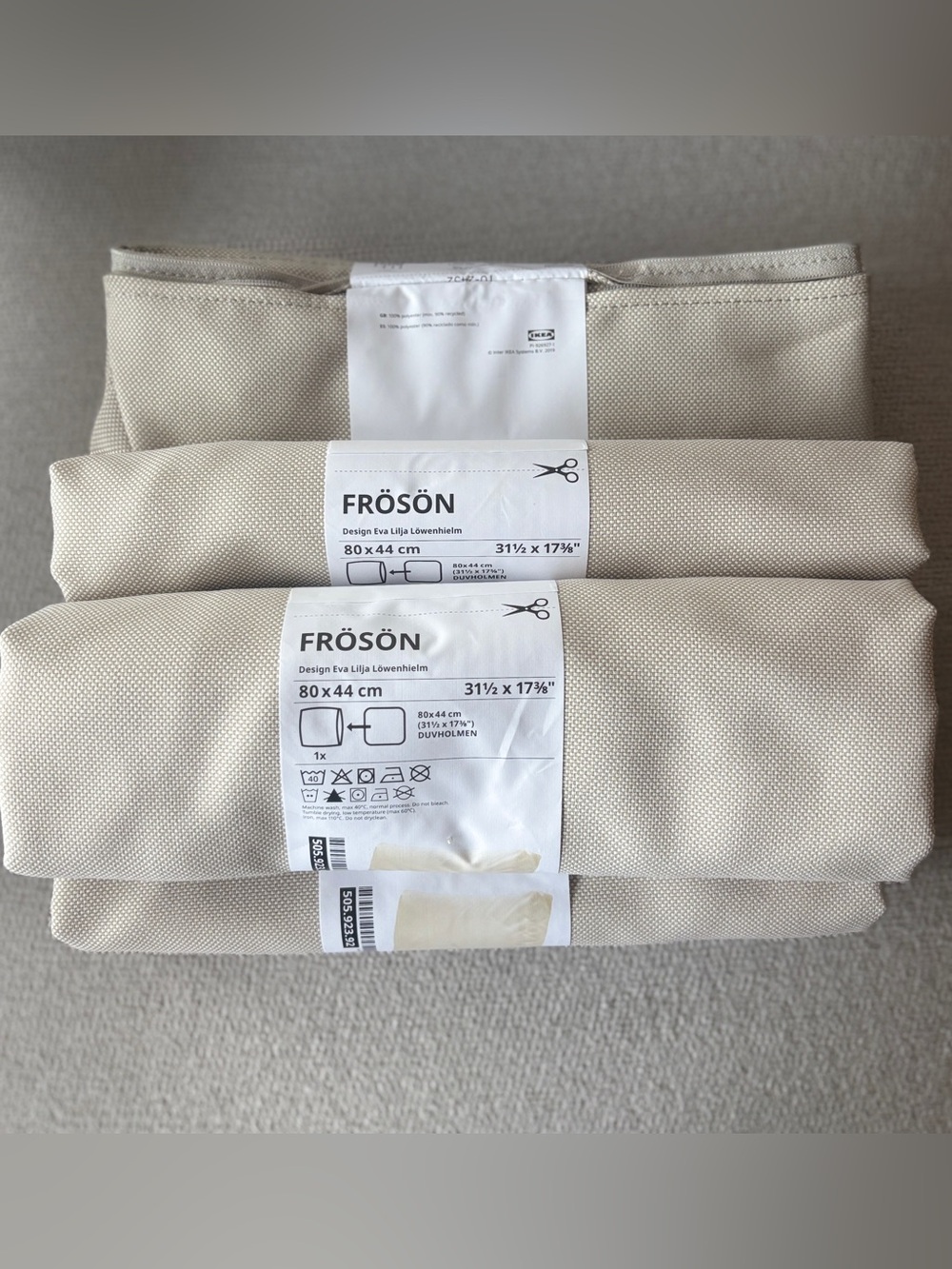 LOT 4 IKEA FRÖSÖN Cover For Back Cushion Outdoor Beige 505 923 92- 31 1/2x17 3/8